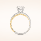 1.52 CT Round Shaped Pave Split Shank Moissanite Engagement Ring