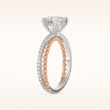 1.52 CT Round Shaped Pave Split Shank Moissanite Engagement Ring