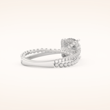 1.52 CT Round Shaped Pave Split Shank Moissanite Engagement Ring