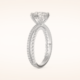 1.52 CT Round Shaped Pave Split Shank Moissanite Engagement Ring