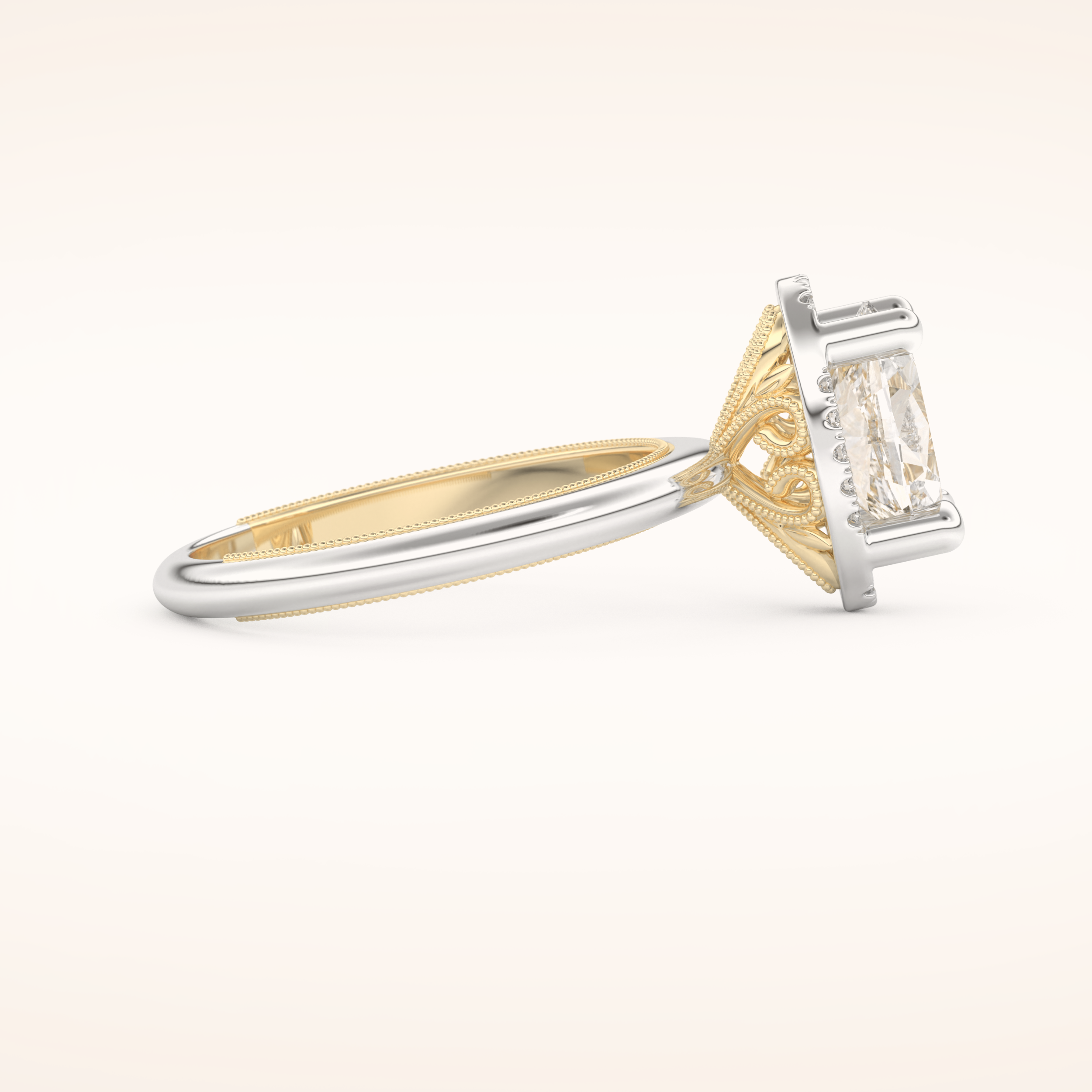 1.5 CT Oval Shaped Halo Moissanite Engagement Ring