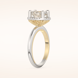 1.5 CT Oval Shaped Halo Moissanite Engagement Ring