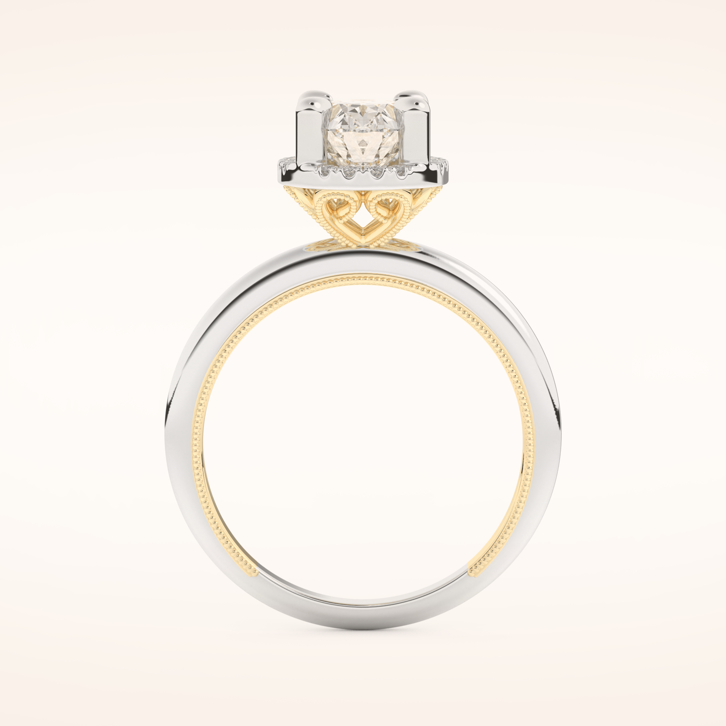 1.5 CT Oval Shaped Halo Moissanite Engagement Ring
