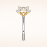 1.5 CT Oval Shaped Halo Moissanite Engagement Ring