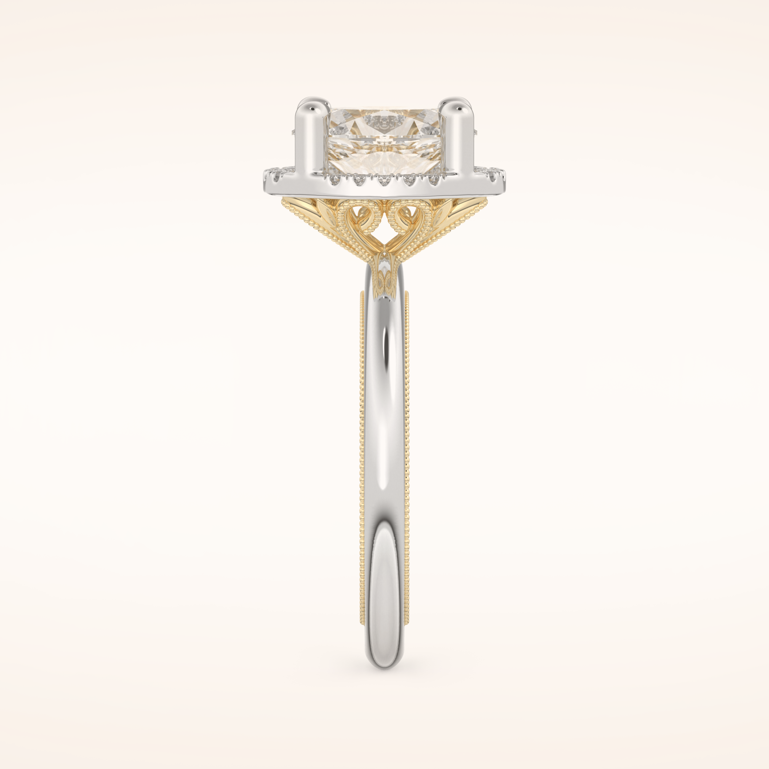 1.5 CT Oval Shaped Halo Moissanite Engagement Ring