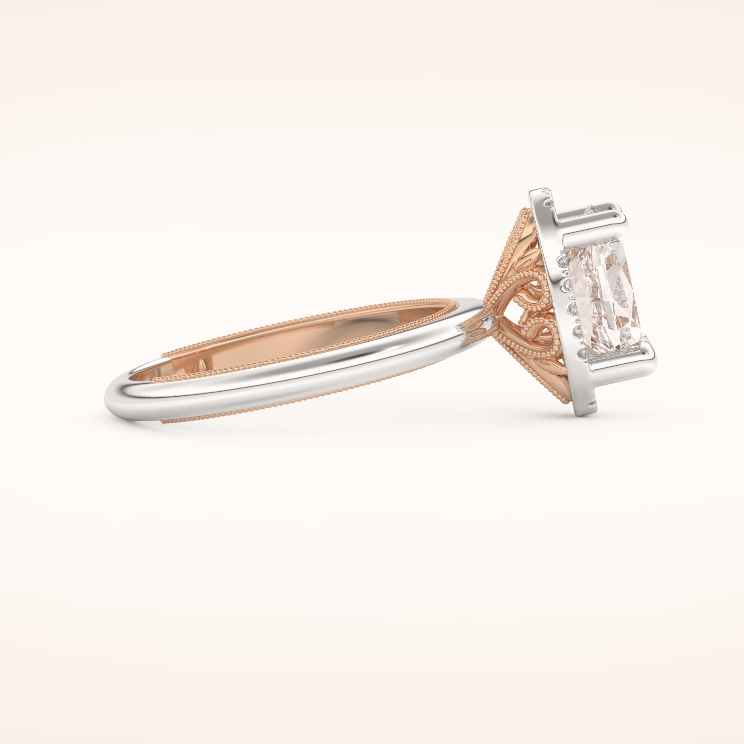 1.5 CT Oval Shaped Halo Moissanite Engagement Ring