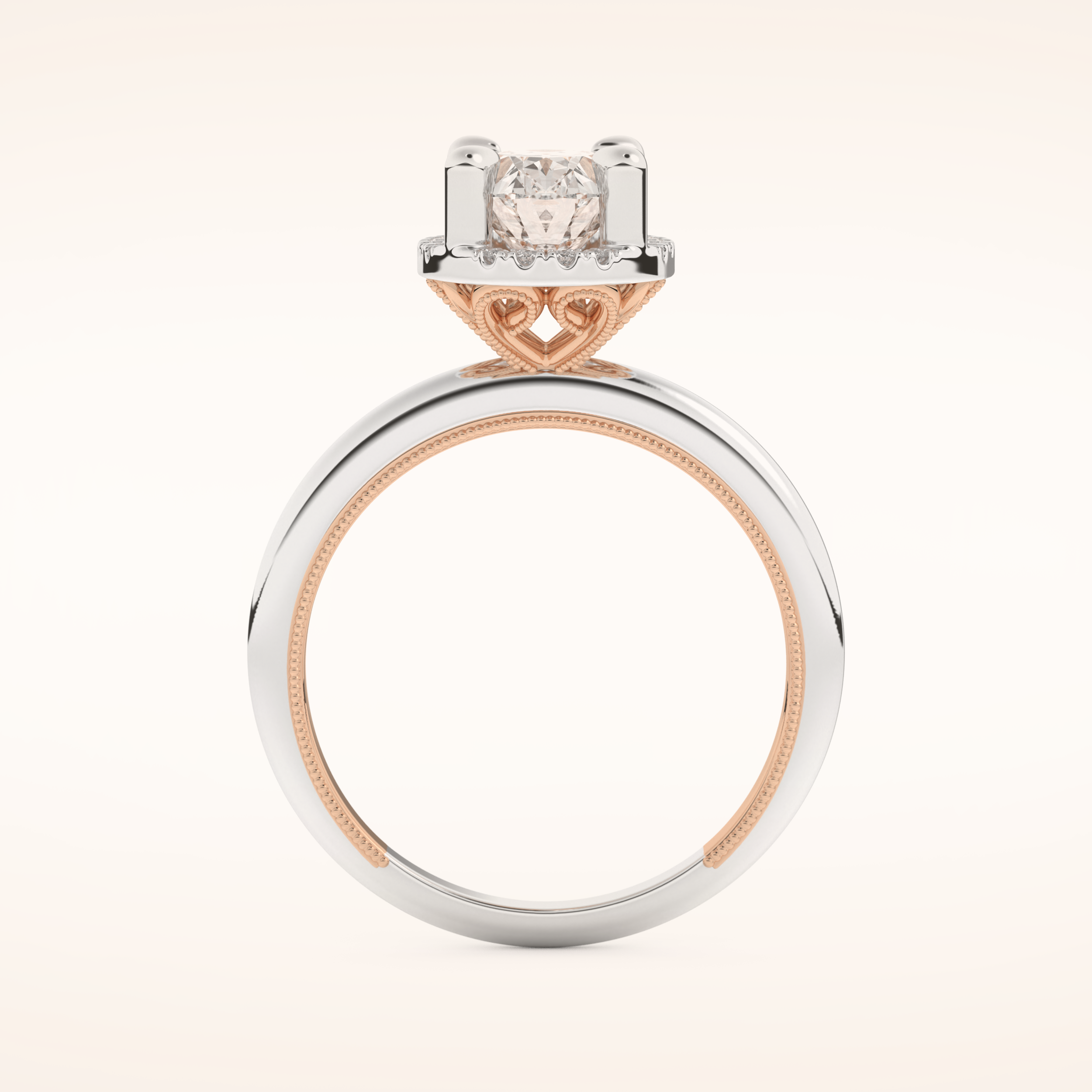 1.5 CT Oval Shaped Halo Moissanite Engagement Ring