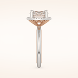 1.5 CT Oval Shaped Halo Moissanite Engagement Ring