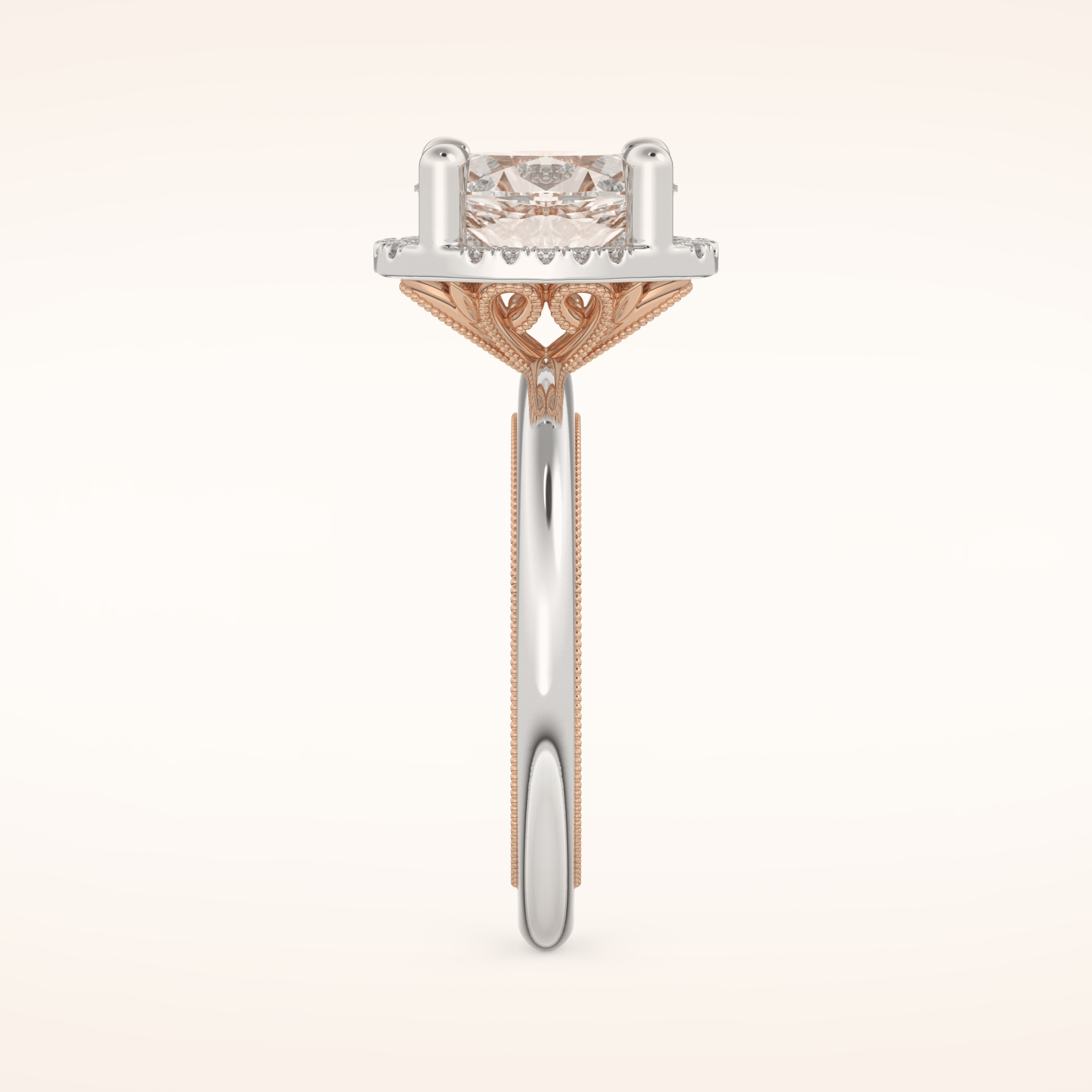 1.5 CT Oval Shaped Halo Moissanite Engagement Ring