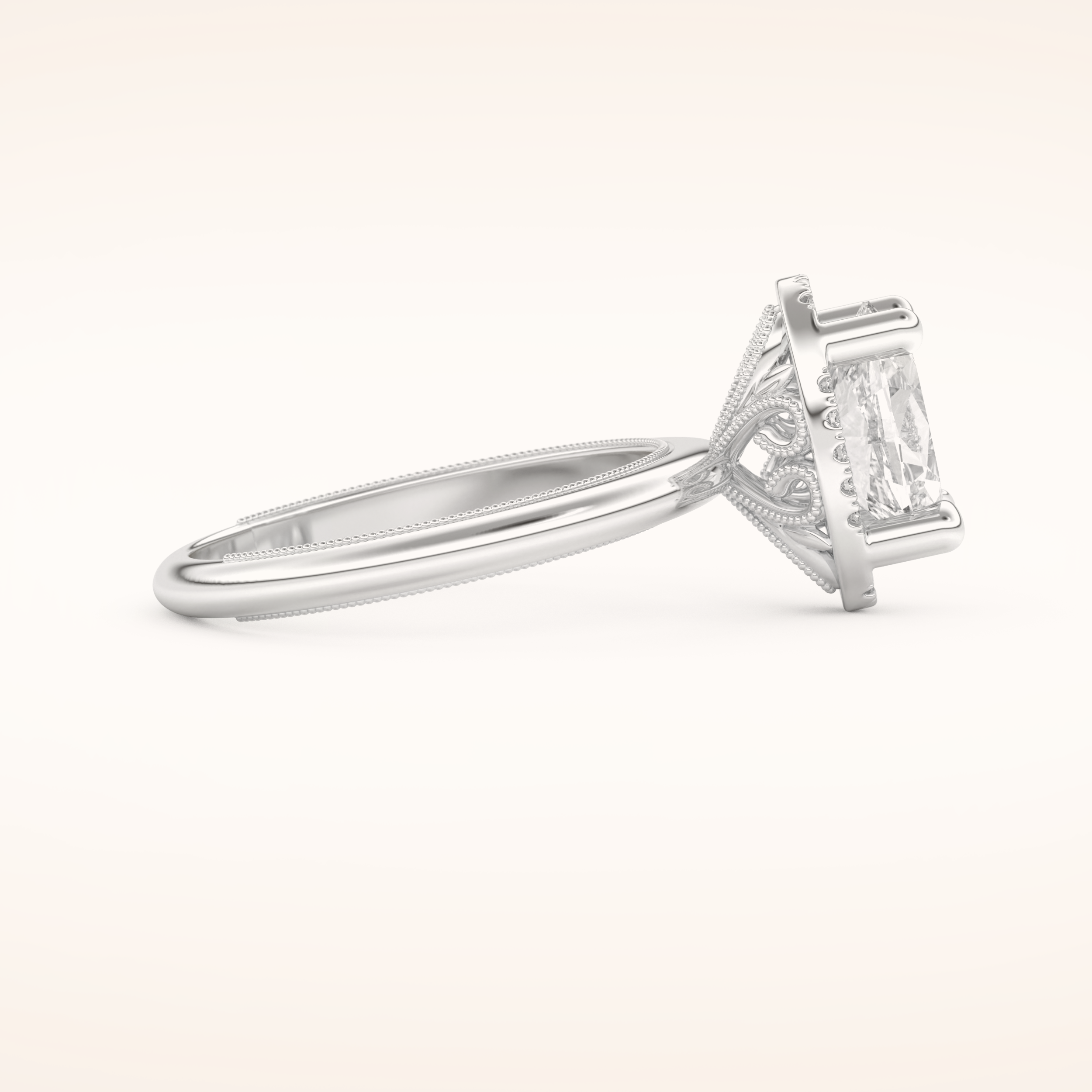 1.5 CT Oval Shaped Halo Moissanite Engagement Ring