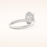 1.5 CT Oval Shaped Halo Moissanite Engagement Ring