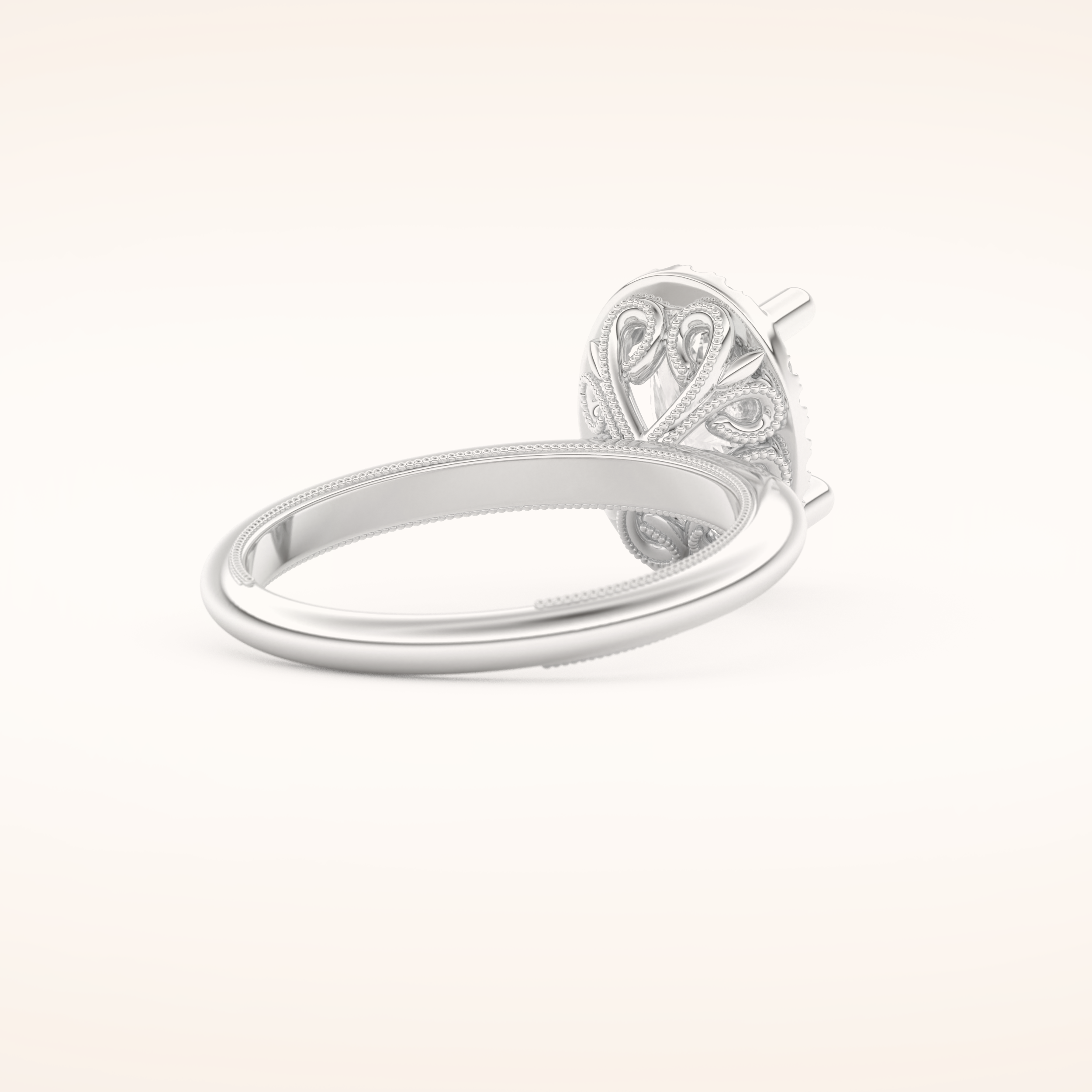 1.5 CT Oval Shaped Halo Moissanite Engagement Ring