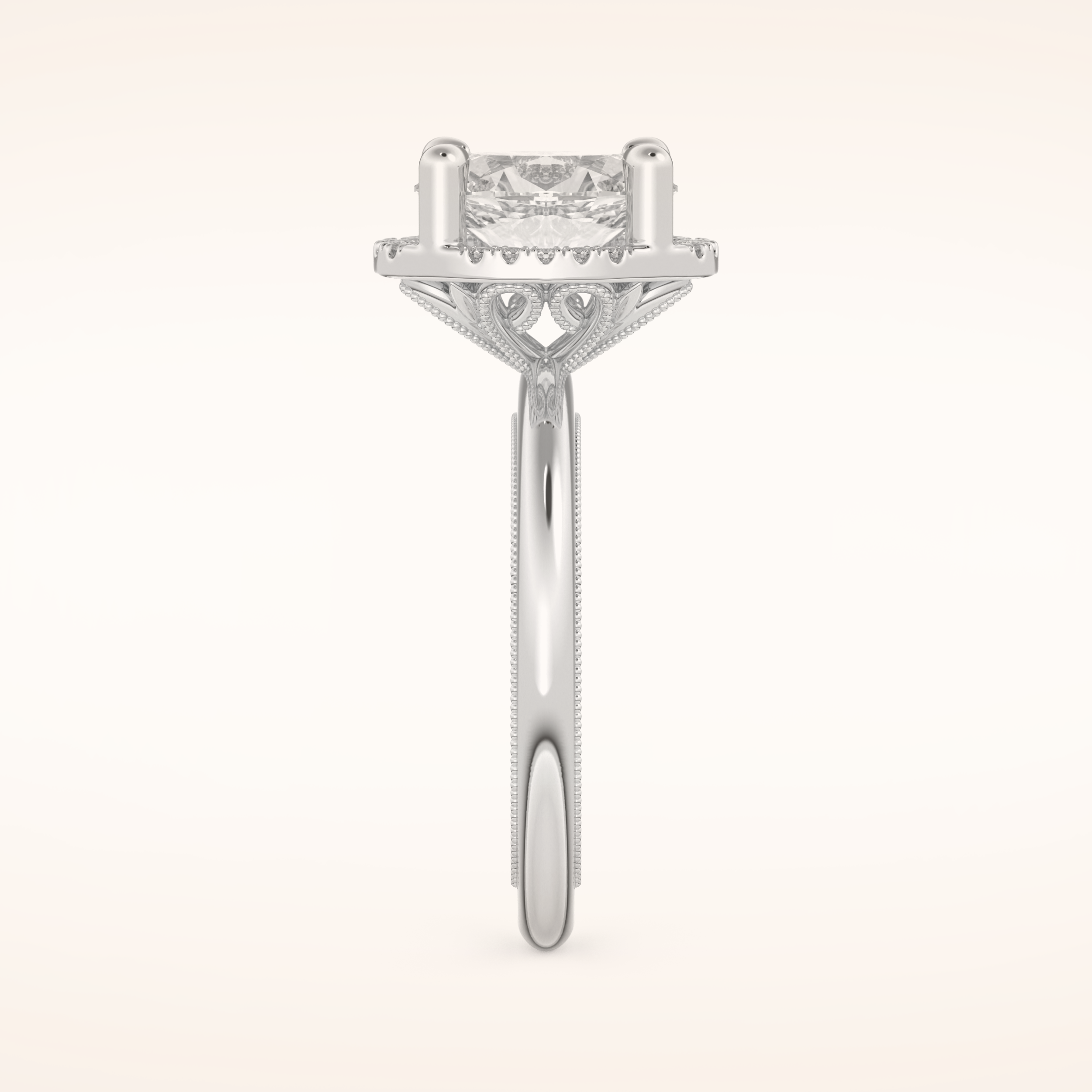 1.5 CT Oval Shaped Halo Moissanite Engagement Ring