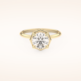 1.5 CT Round Shaped Pave Moissanite Engagement Ring