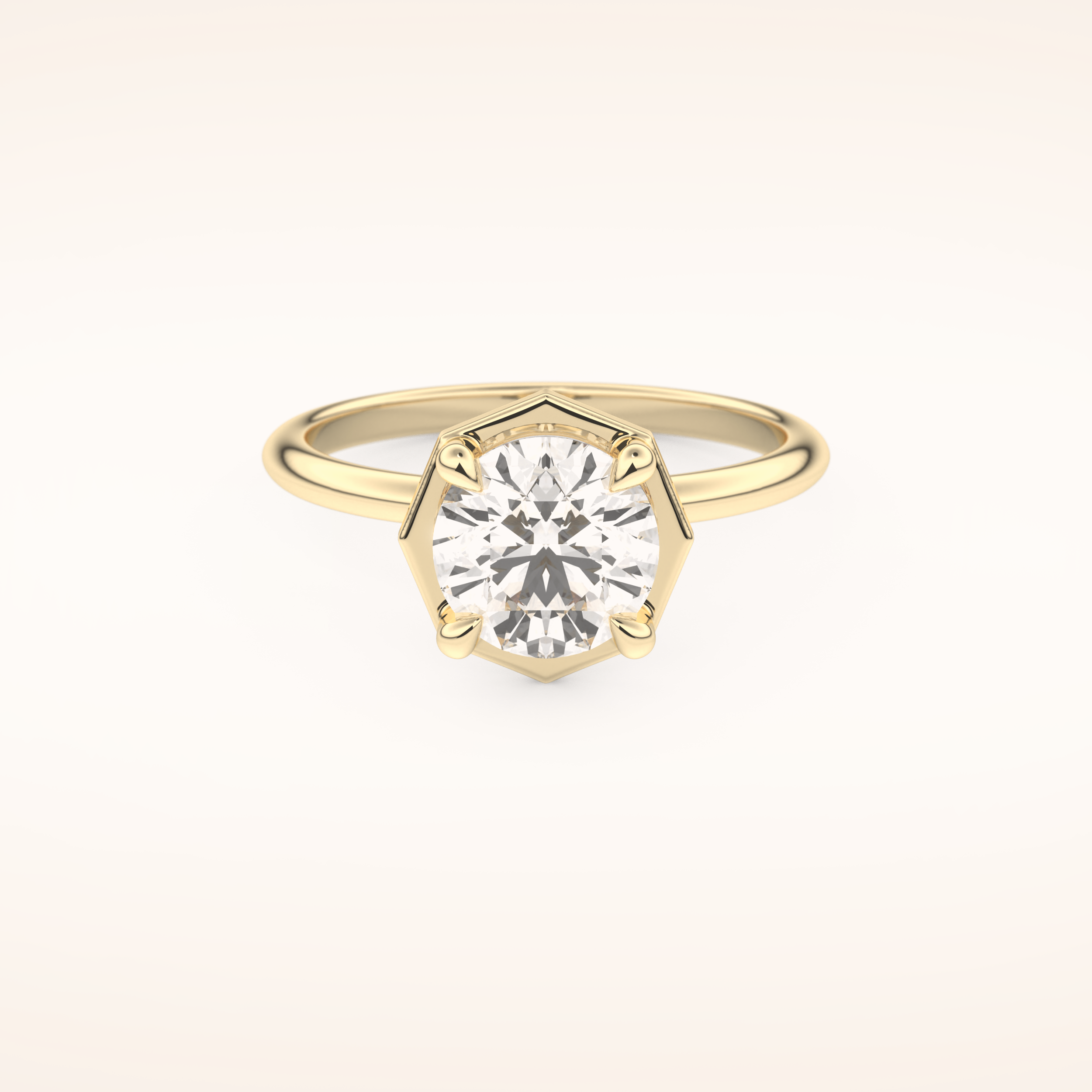 1.5 CT Round Shaped Pave Moissanite Engagement Ring
