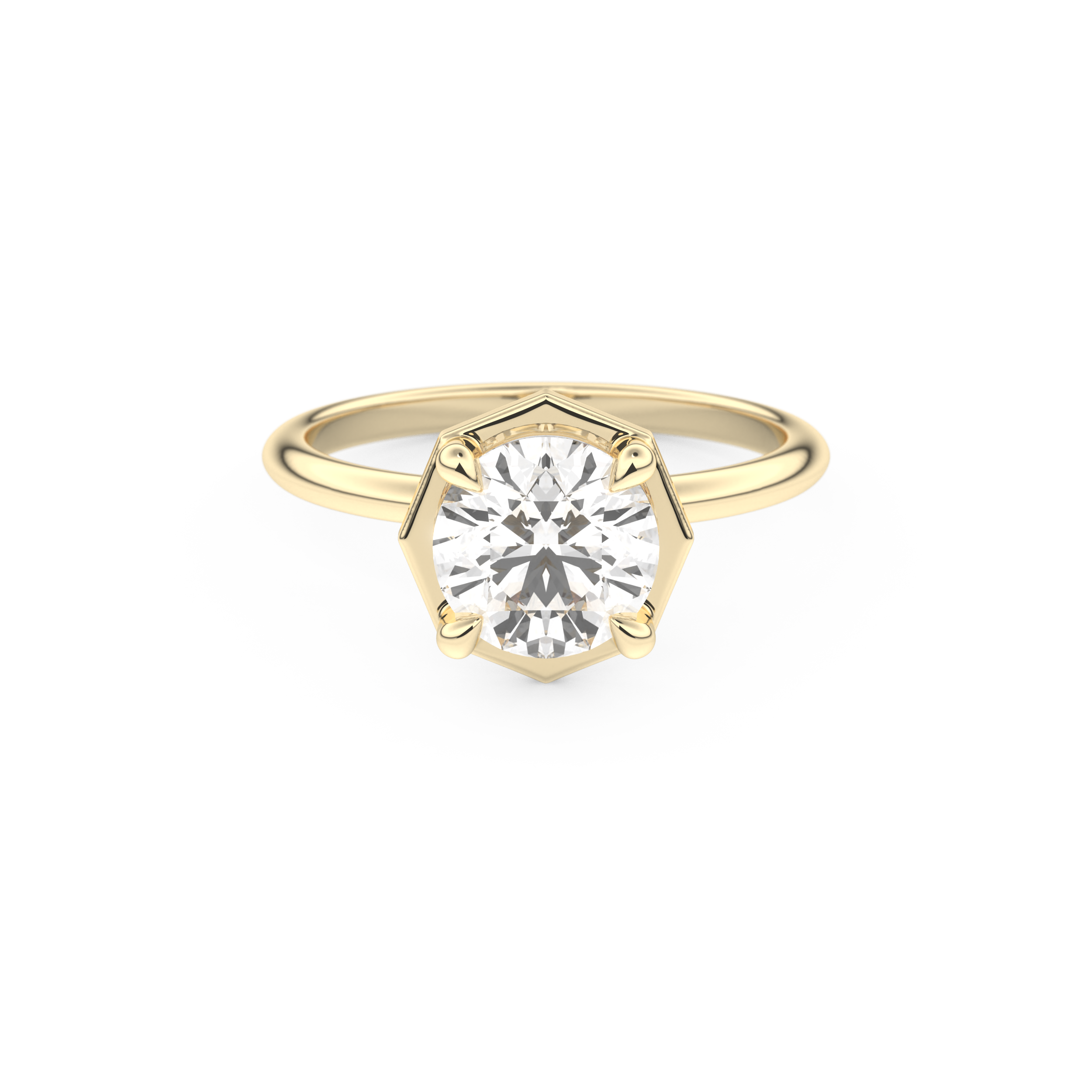 Round Pave Lab Grown Diamond Engagement Ring