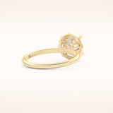 1.5 CT Round Shaped Pave Moissanite Engagement Ring