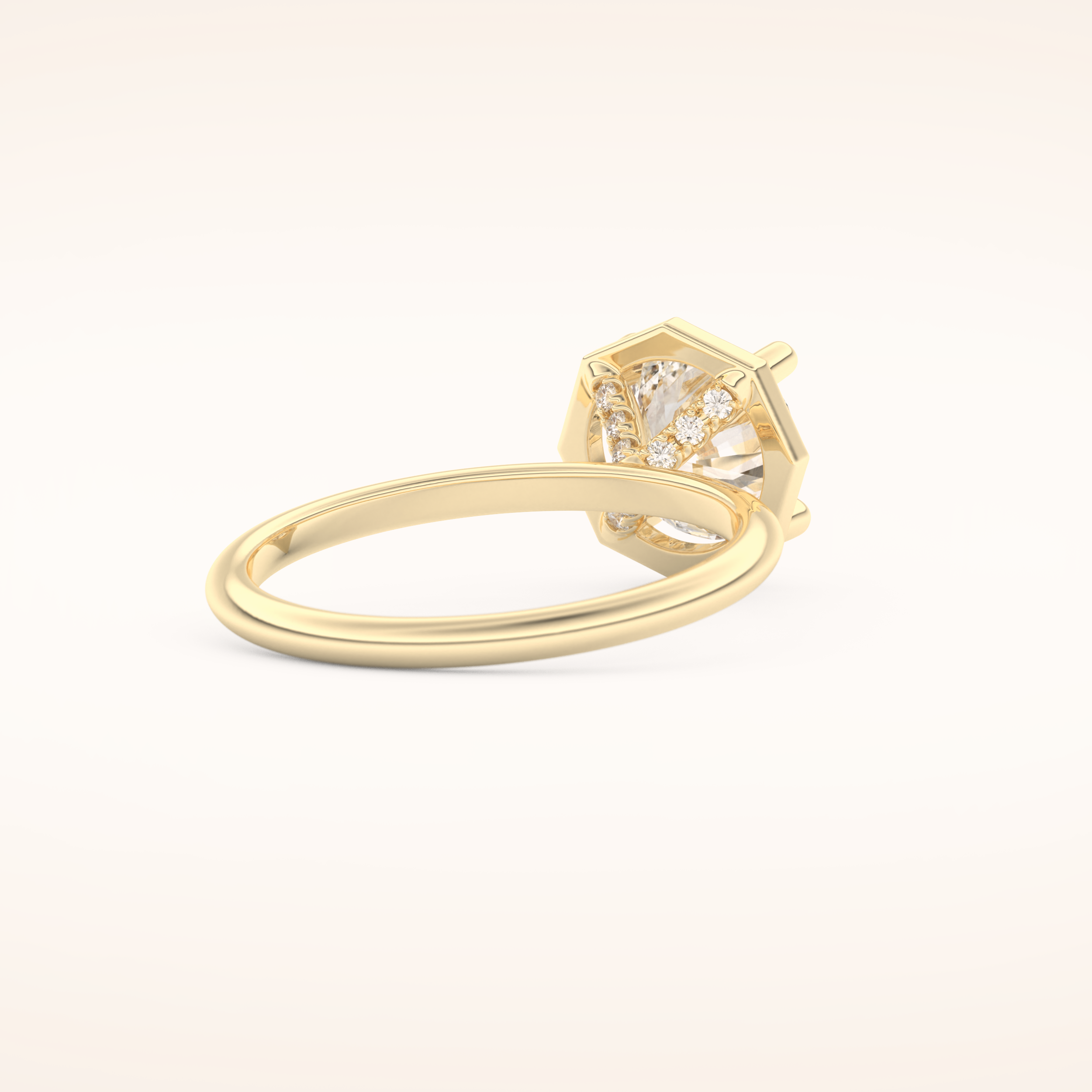 1.5 CT Round Shaped Pave Moissanite Engagement Ring