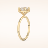 1.5 CT Round Shaped Pave Moissanite Engagement Ring