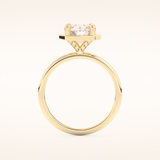 1.5 CT Round Shaped Pave Moissanite Engagement Ring