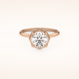 1.5 CT Round Shaped Pave Moissanite Engagement Ring