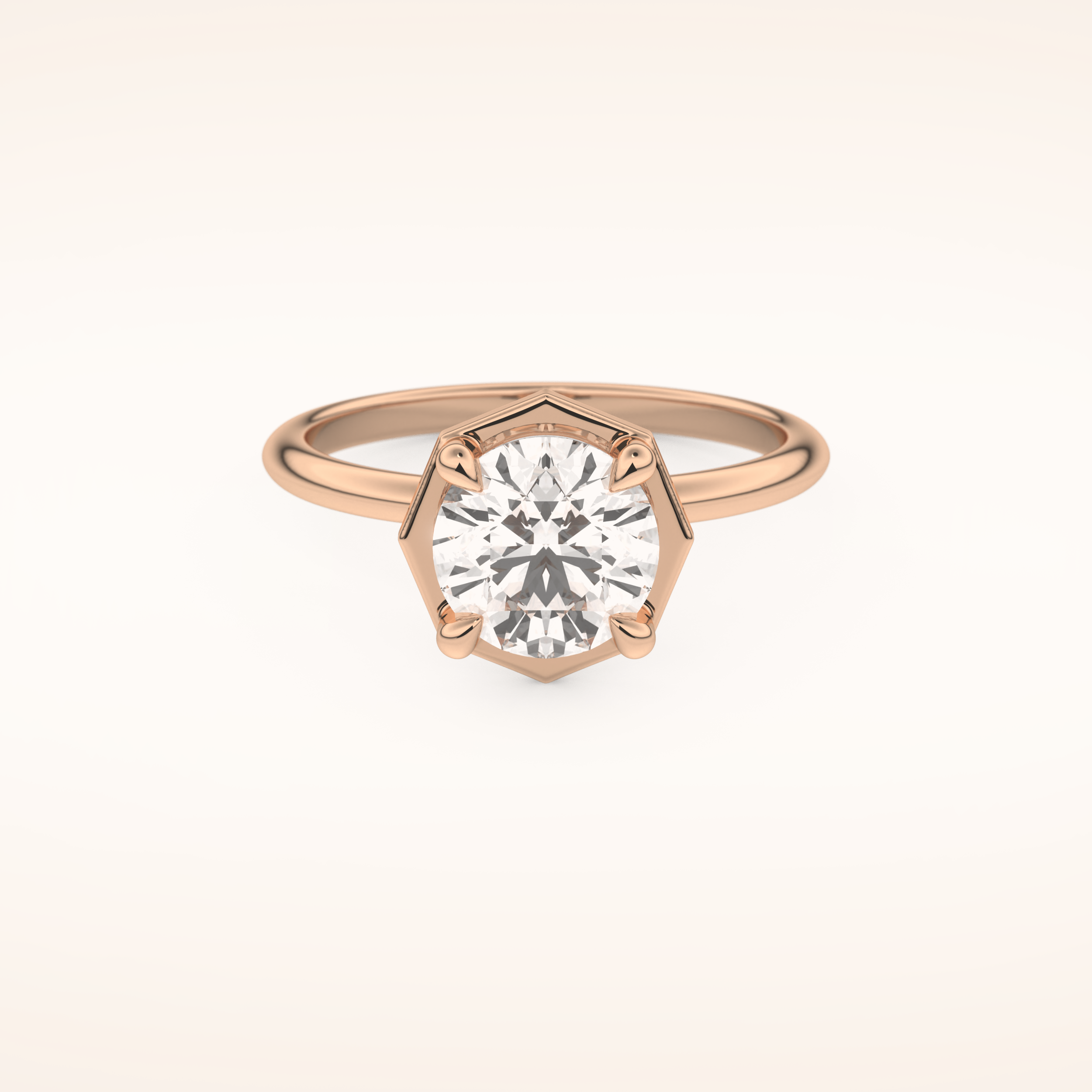 1.5 CT Round Shaped Pave Moissanite Engagement Ring