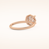 1.5 CT Round Shaped Pave Moissanite Engagement Ring