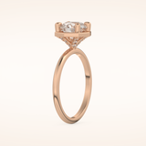 1.5 CT Round Shaped Pave Moissanite Engagement Ring