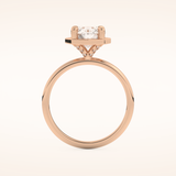 1.5 CT Round Shaped Pave Moissanite Engagement Ring