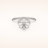 1.5 CT Round Shaped Pave Moissanite Engagement Ring