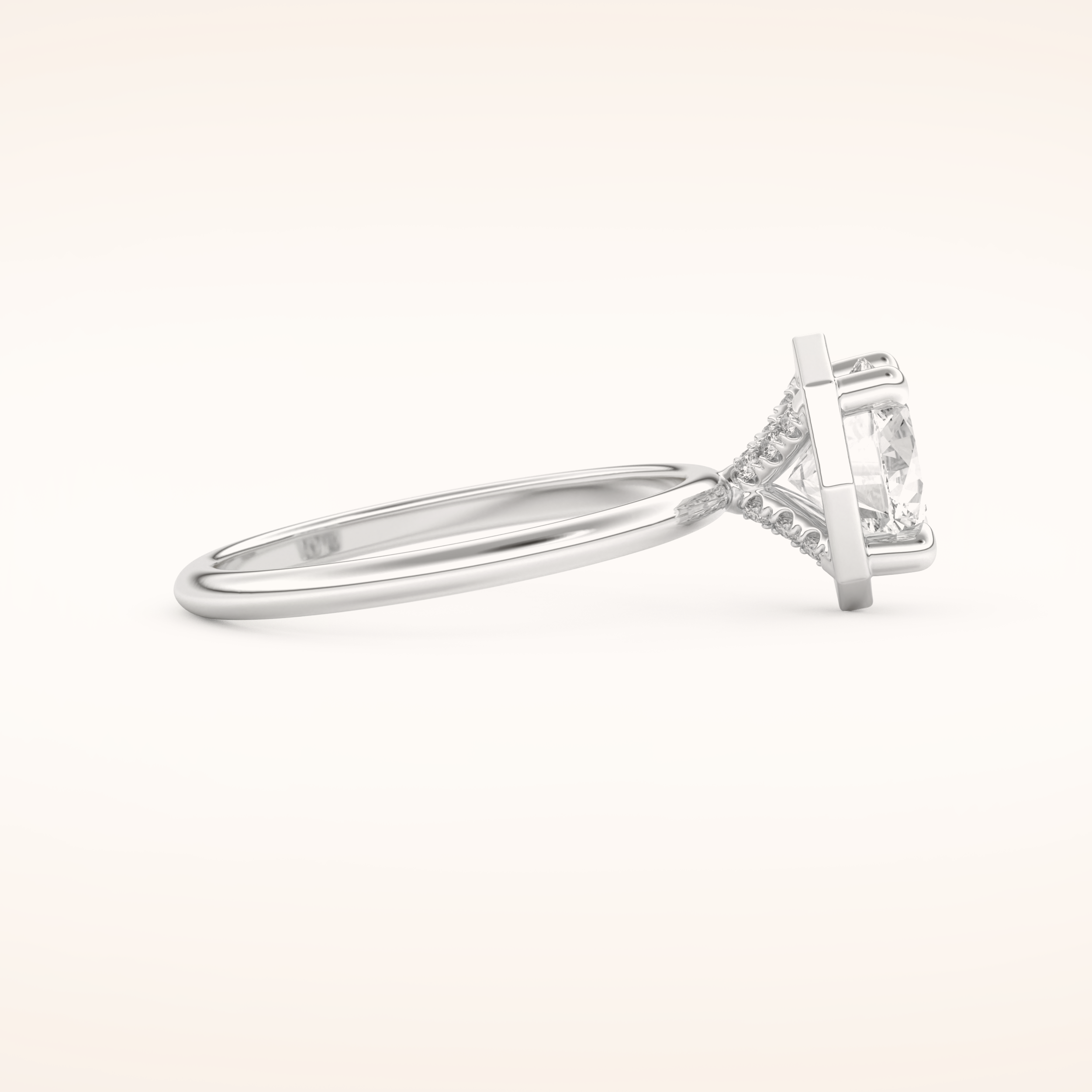 1.5 CT Round Shaped Pave Moissanite Engagement Ring
