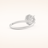 1.5 CT Round Shaped Pave Moissanite Engagement Ring