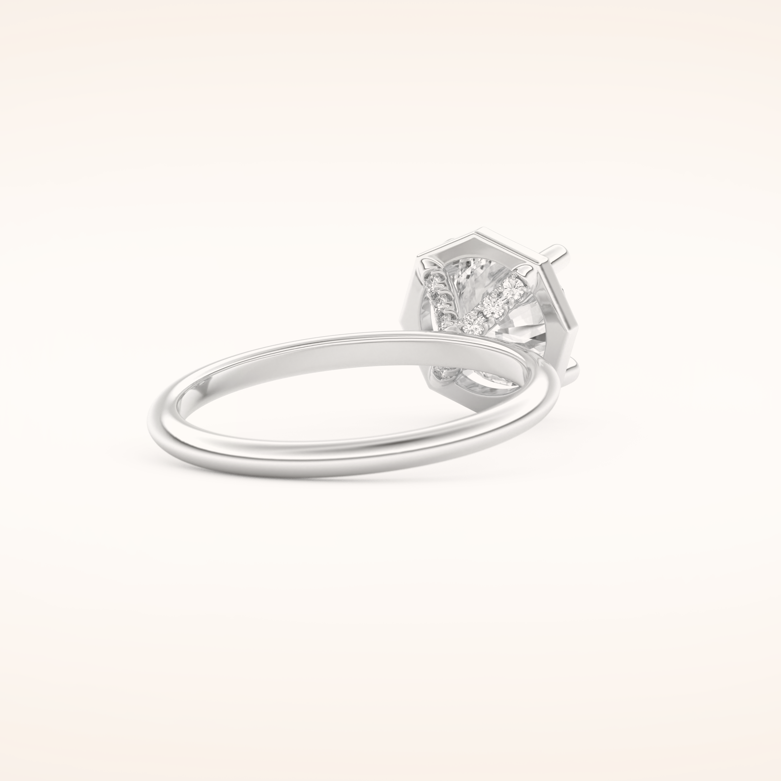 1.5 CT Round Shaped Pave Moissanite Engagement Ring