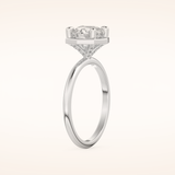1.5 CT Round Shaped Pave Moissanite Engagement Ring