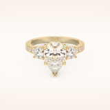 2 CT Pear Shaped Cluster Moissanite Engagement Ring