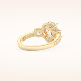 2 CT Pear Shaped Cluster Moissanite Engagement Ring