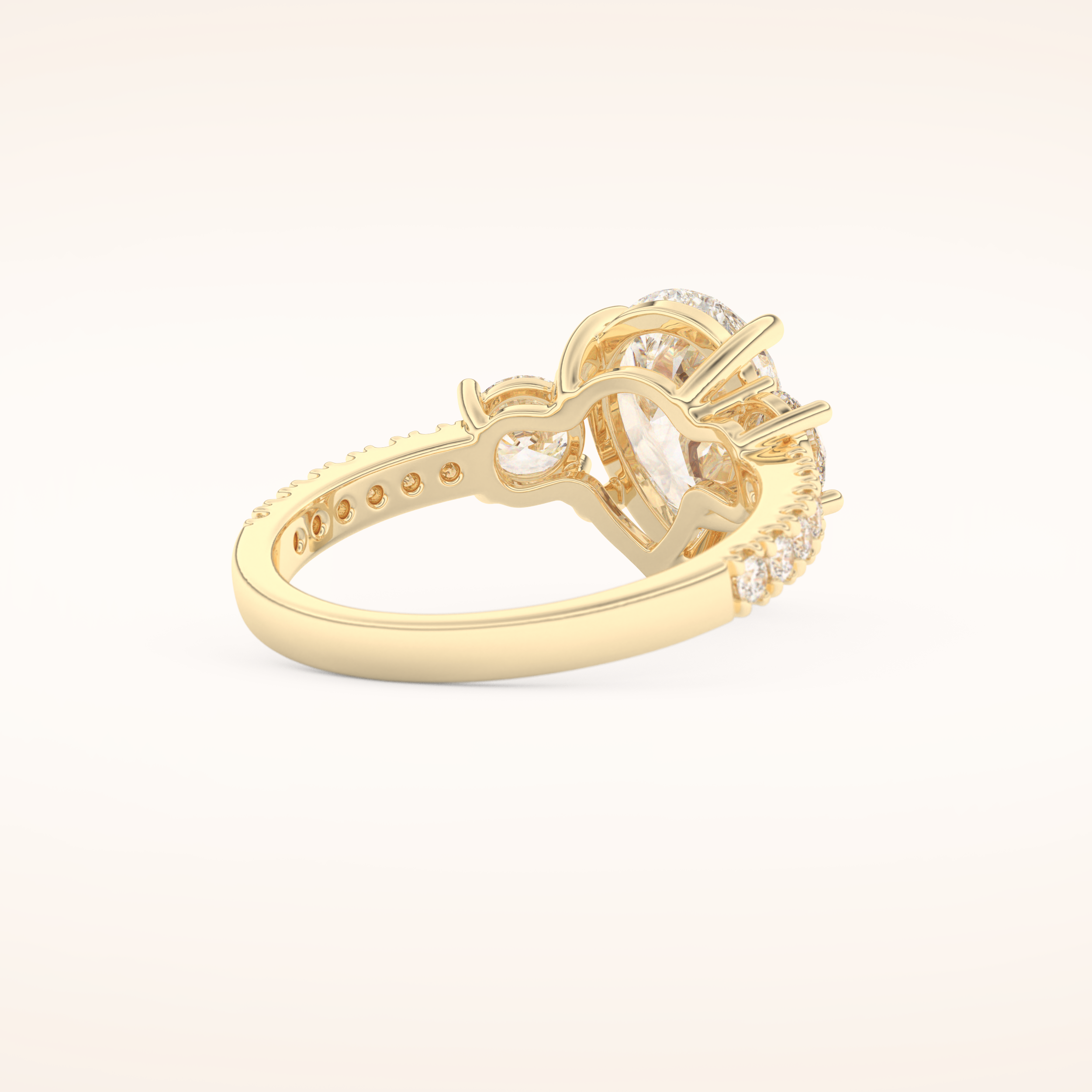 2 CT Pear Shaped Cluster Moissanite Engagement Ring