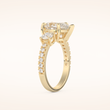 2 CT Pear Shaped Cluster Moissanite Engagement Ring