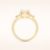 2 CT Pear Shaped Cluster Moissanite Engagement Ring