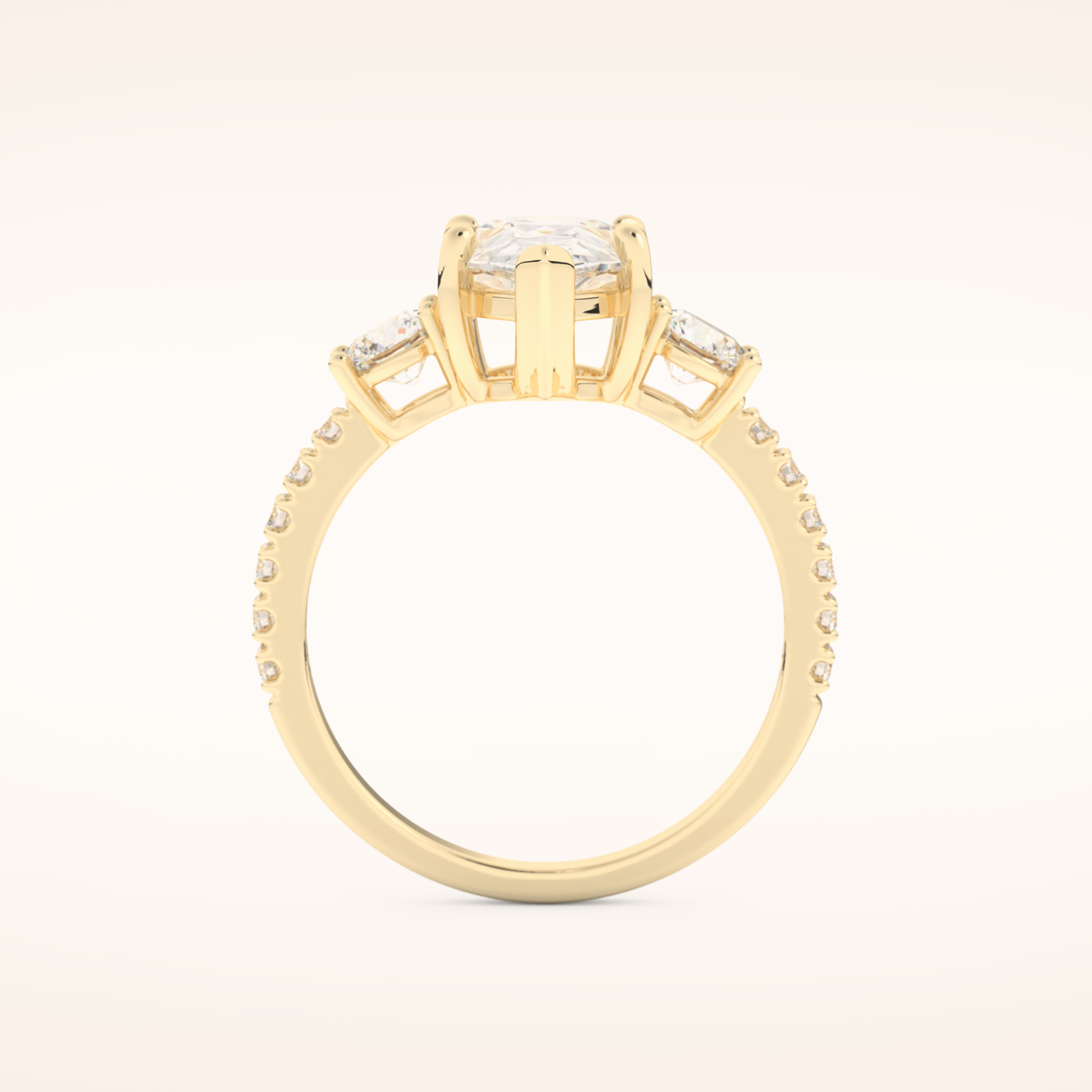 2 CT Pear Shaped Cluster Moissanite Engagement Ring
