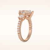 2 CT Pear Shaped Cluster Moissanite Engagement Ring