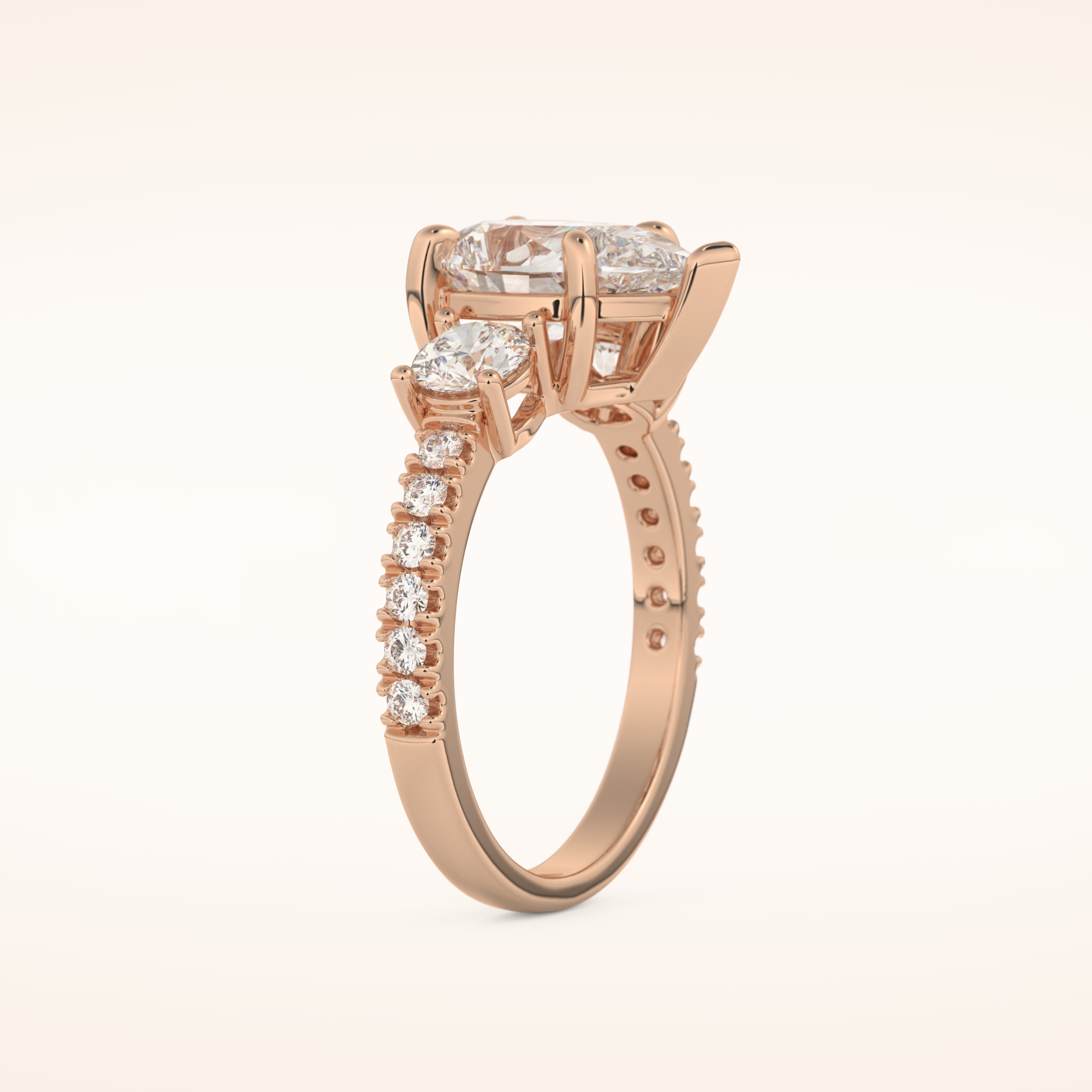2 CT Pear Shaped Cluster Moissanite Engagement Ring