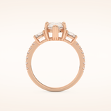 2 CT Pear Shaped Cluster Moissanite Engagement Ring