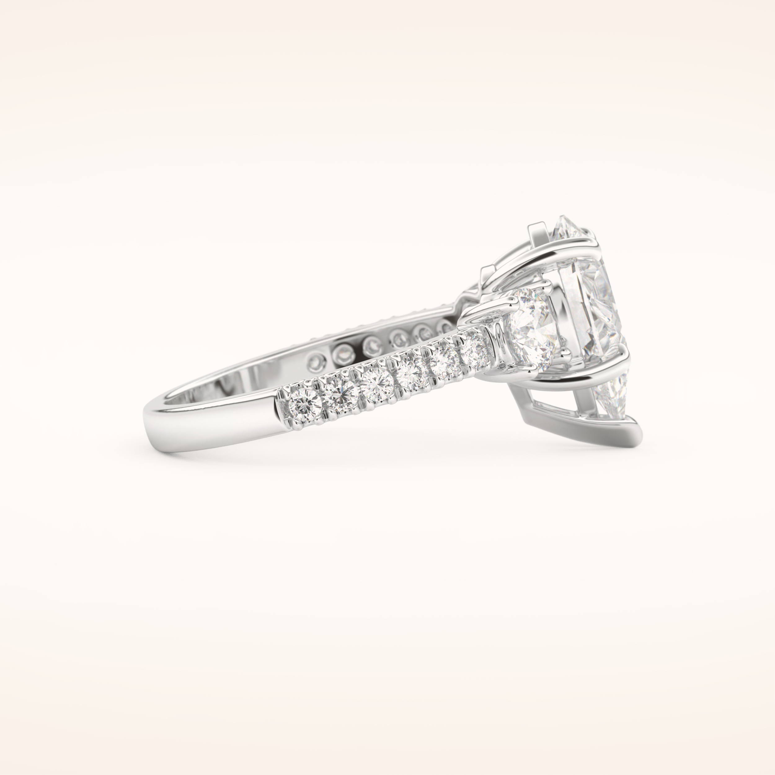 2 CT Pear Shaped Cluster Moissanite Engagement Ring