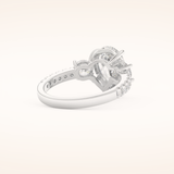 2 CT Pear Shaped Cluster Moissanite Engagement Ring