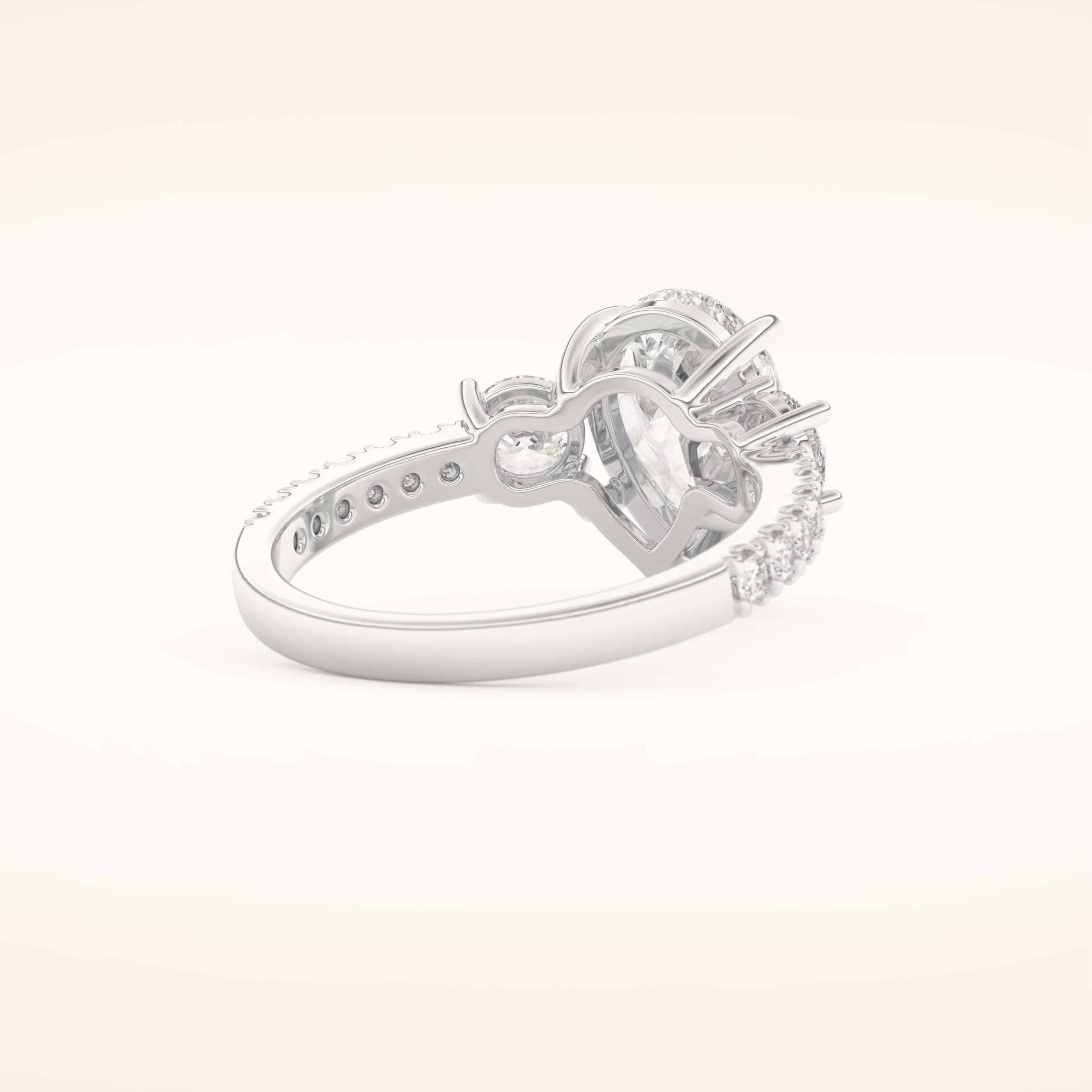 2 CT Pear Shaped Cluster Moissanite Engagement Ring