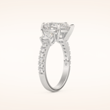2 CT Pear Shaped Cluster Moissanite Engagement Ring