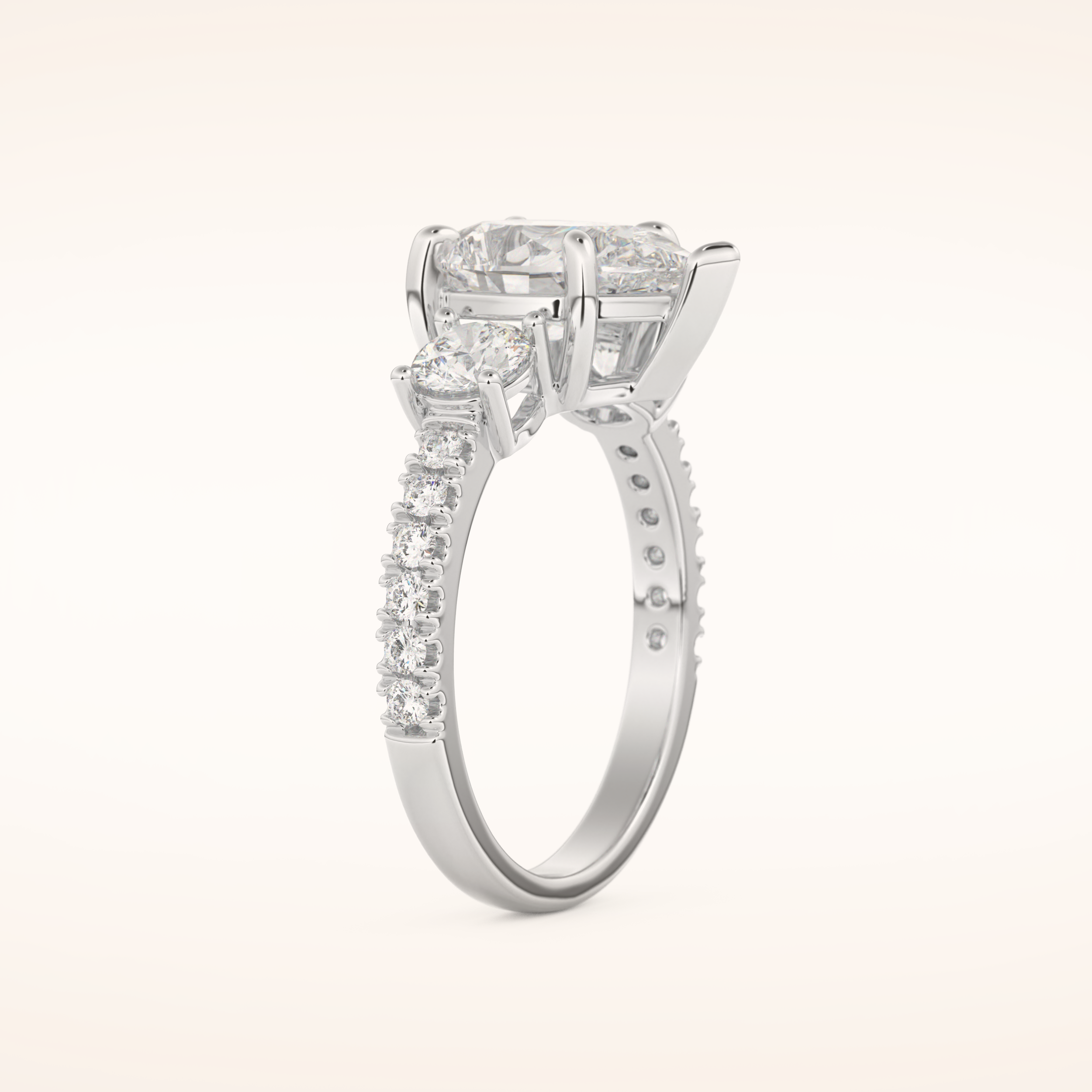 2 CT Pear Shaped Cluster Moissanite Engagement Ring