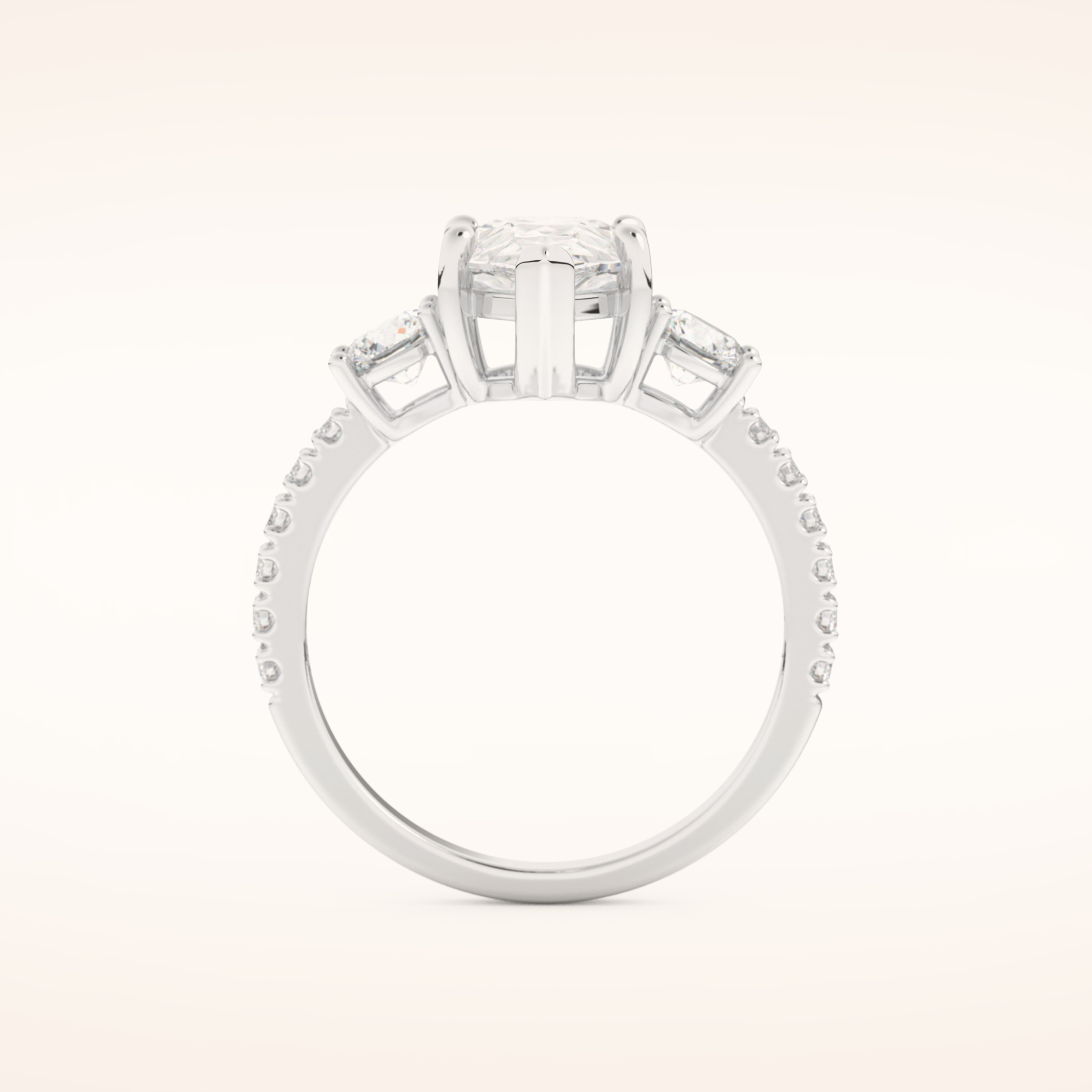 2 CT Pear Shaped Cluster Moissanite Engagement Ring