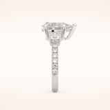 2 CT Pear Shaped Cluster Moissanite Engagement Ring